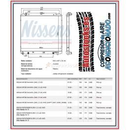 RADIADOR DE AGUA NUEVO PARA NISSAN NP300 NAVARA (D40) 2.5 DCI A PARTIR 2005 (VER LISTA)