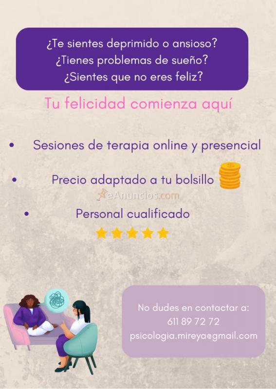 PSICOTERAPIA ONLINE Y PRESENCIAL